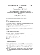 The Science Fiction Hall of Fame Volume One The Greatest Science Fiction Stories of All Time Chosen by the Members of the Science Fiction Writers of America
